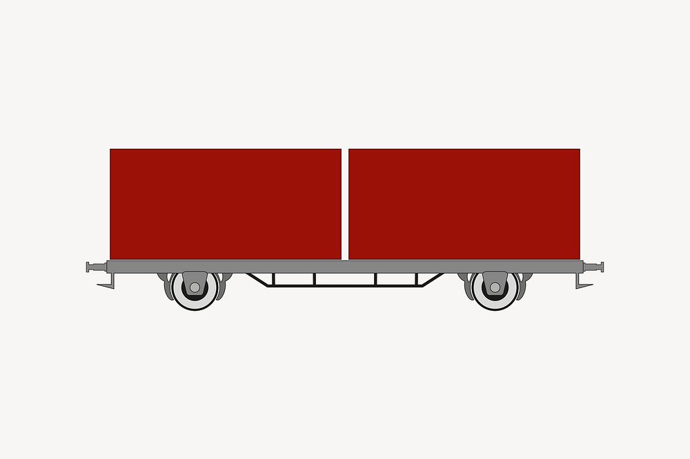 Freight train clipart, logistics illustration vector. Free public domain CC0 image.