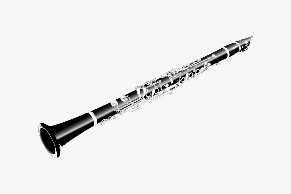 Clarinet clipart, music instrument illustration psd. Free public domain CC0 image.