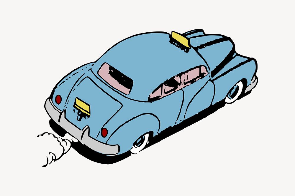 Classic taxi illustration. Free public domain CC0 image.