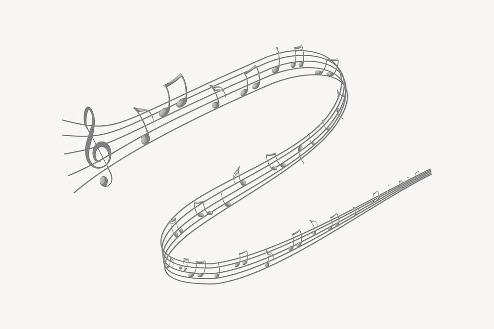 Music notes illustration. Free public domain CC0 image.