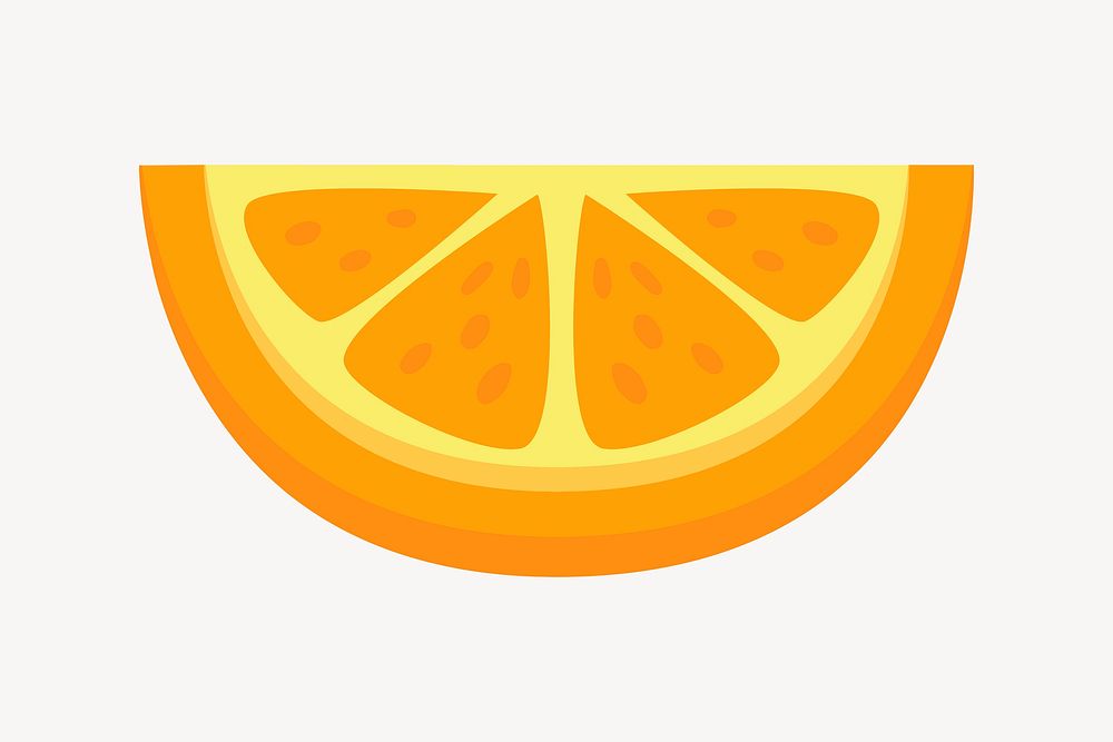 Tangerine slice clipart, food illustration vector. Free public domain CC0 image.