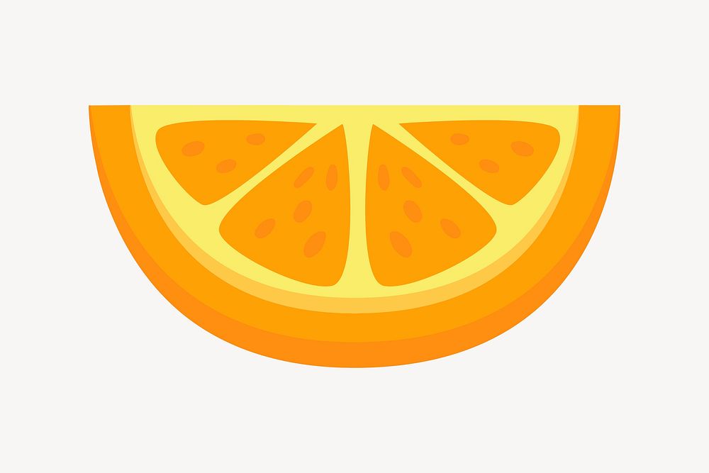 Tangerine slice, fruit illustration. Free public domain CC0 image.