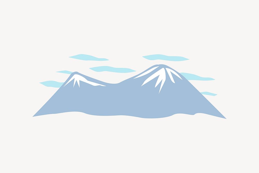 Mountain range illustration. Free public domain CC0 image.