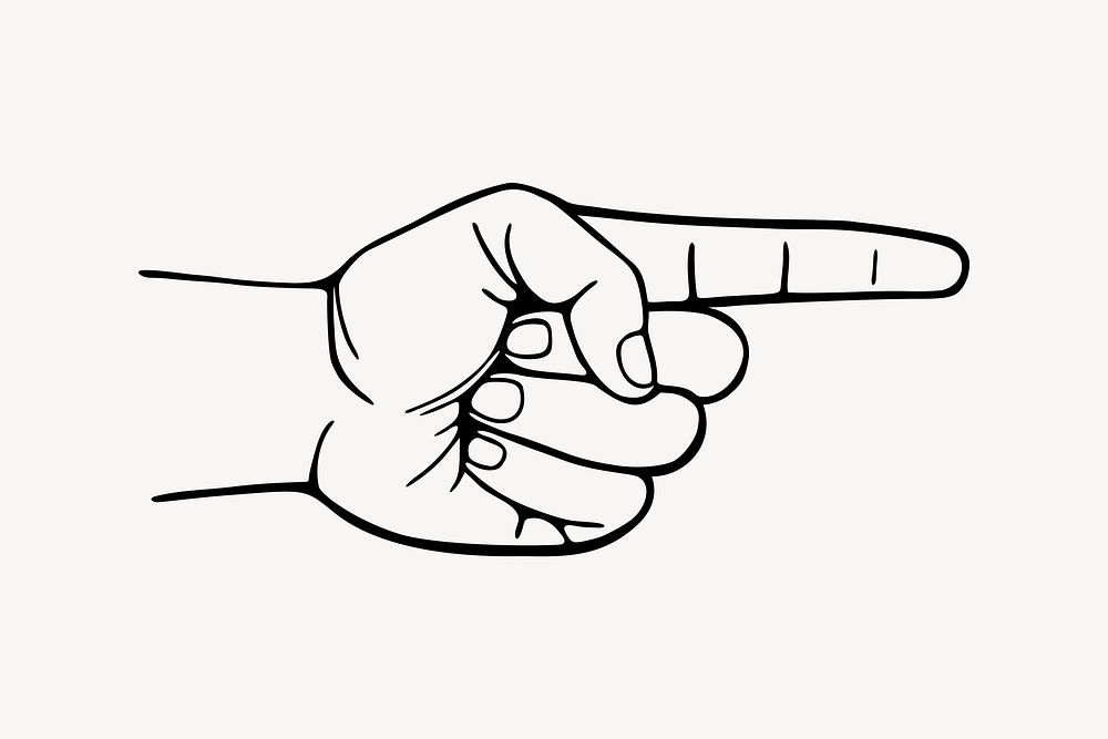 Pointing finger  clipart, hand gesture illustration vector. Free public domain CC0 image.