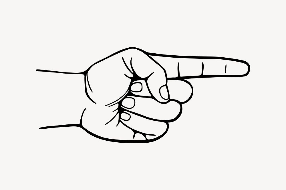 Pointing finger clipart, hand | Free PSD - rawpixel