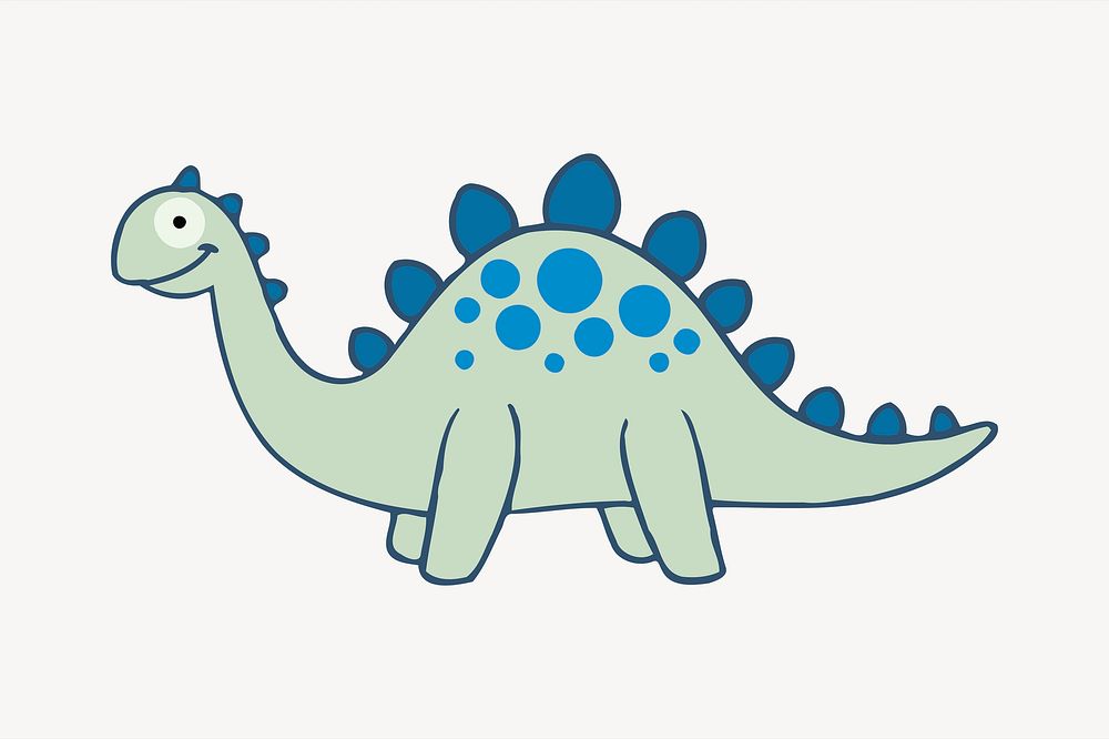 Stegosaurus dinosaur  collage element, cute illustration vector. Free public domain CC0 image.