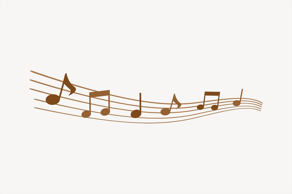 Musical notes collage element, cute illustration vector. Free public domain CC0 image.