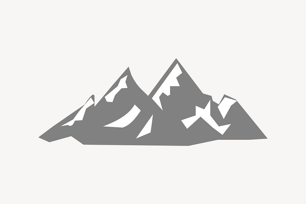 Mountain peak drawing, nature illustration vector. Free public domain CC0 image.