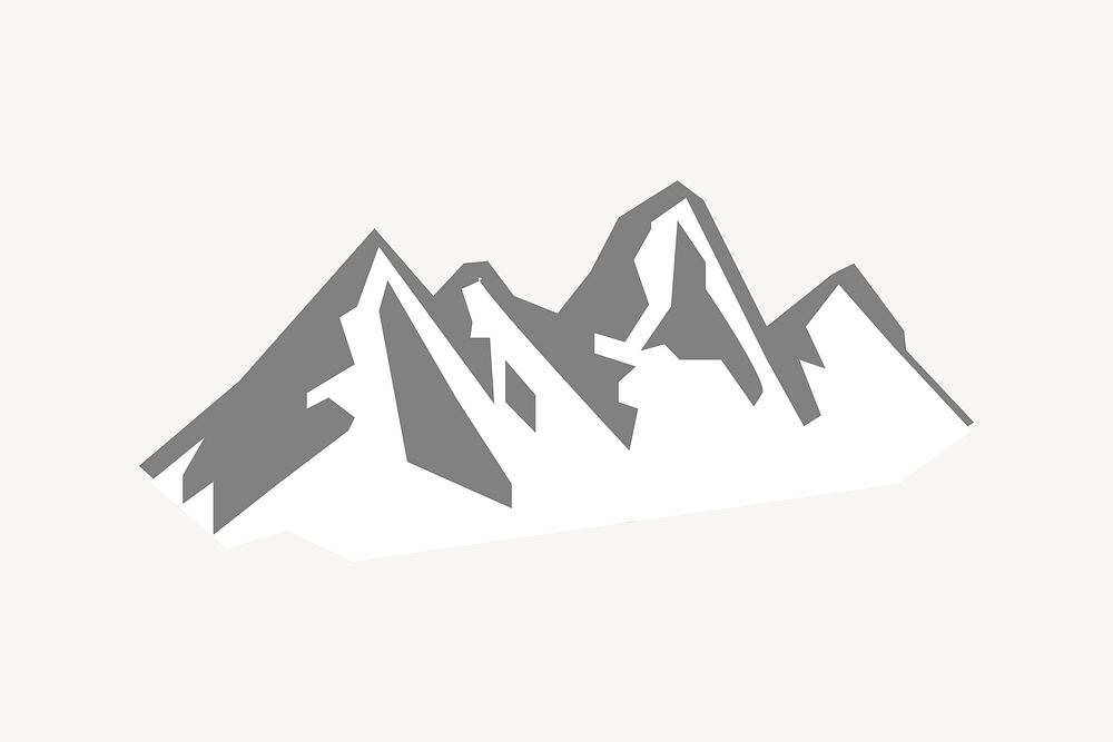 Mountain peak drawing, nature illustration vector. Free public domain CC0 image.