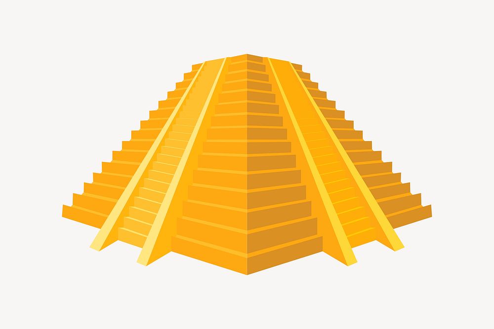 Mesoamerican pyramid collage element, cute illustration vector. Free public domain CC0 image.