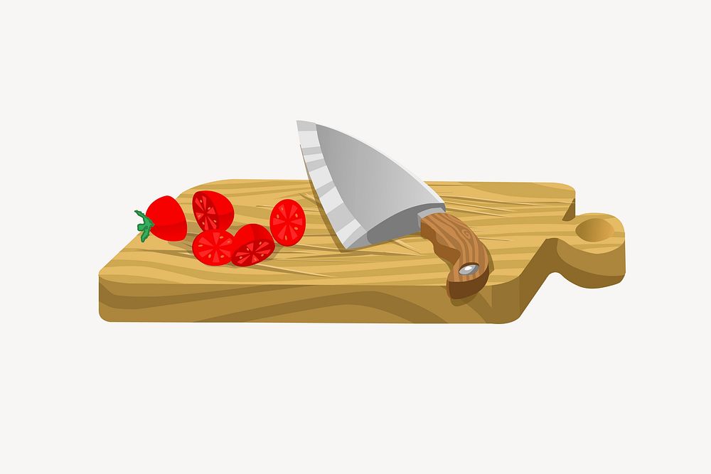 Cutting board collage element, cute illustration vector. Free public domain CC0 image.