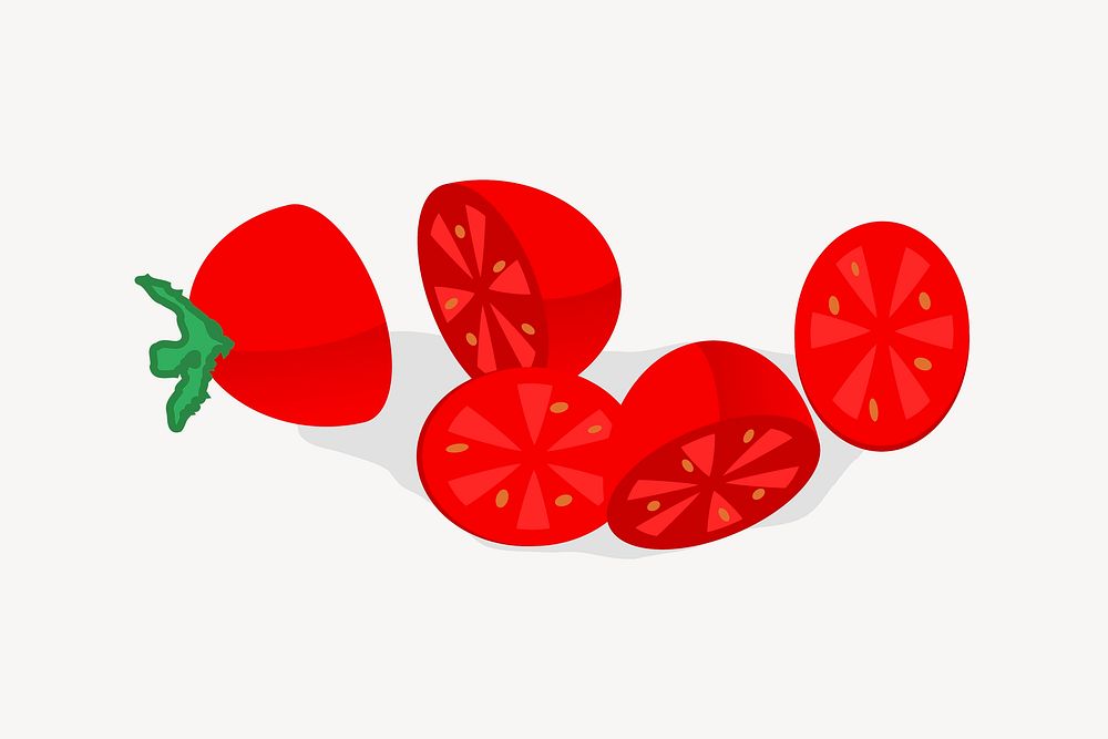 Tomatoes collage element, cute illustration vector. Free public domain CC0 image.