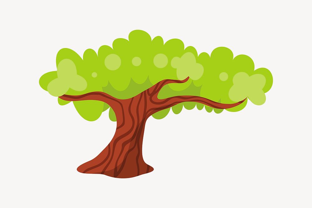 Tree collage element, cute illustration vector. Free public domain CC0 image.