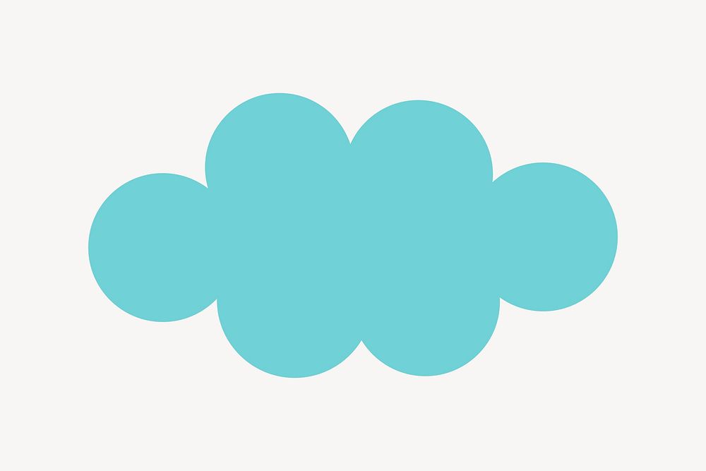 Blue cloud collage element, cute illustration vector. Free public domain CC0 image.