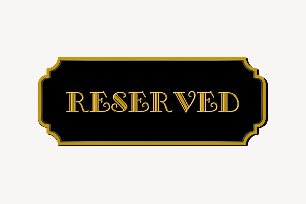 Reserved sign collage element, cute illustration vector. Free public domain CC0 image.