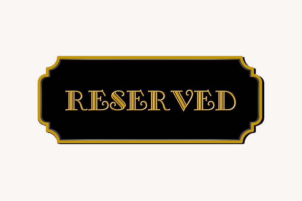 Reserved sign clipart, cute illustration psd. Free public domain CC0 image.