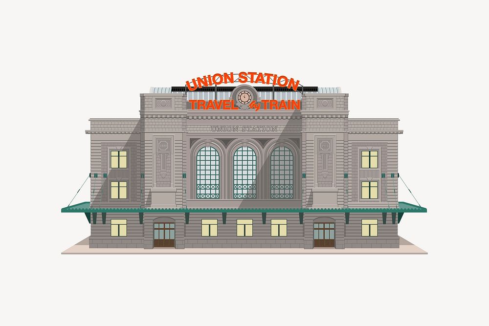 Union station, LA clip art. Free public domain CC0 image.