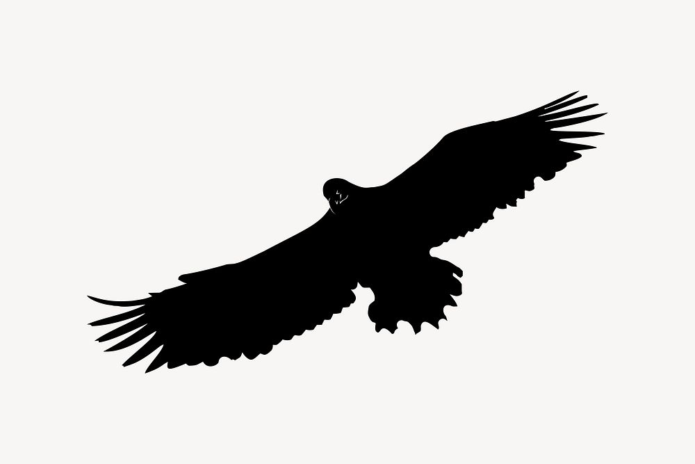 Silhouette eagle illustration. Free public domain CC0 image.