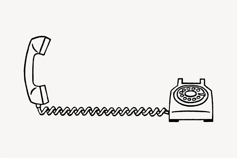 Landline clipart, communication illustration vector. Free public domain CC0 image.