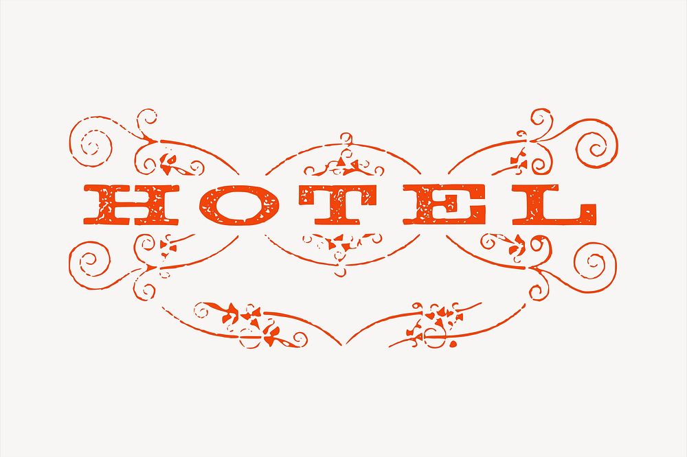 Hotel clipart, text illustration vector. Free public domain CC0 image.