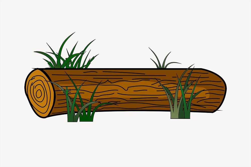 Wood log illustration. Free public domain CC0 image.
