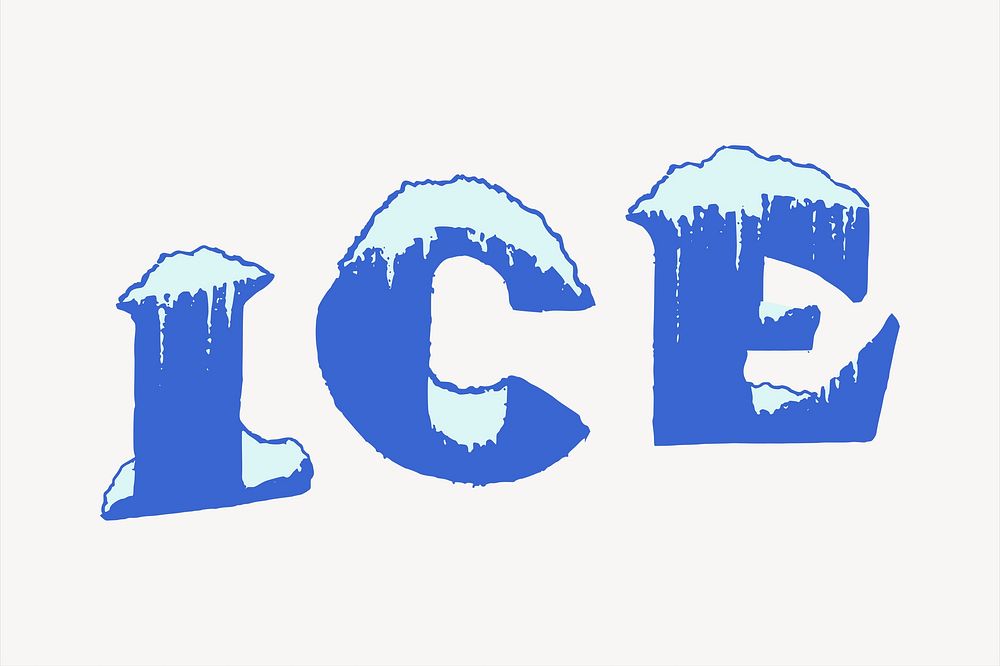 Ice clipart, text illustration vector. Free public domain CC0 image.