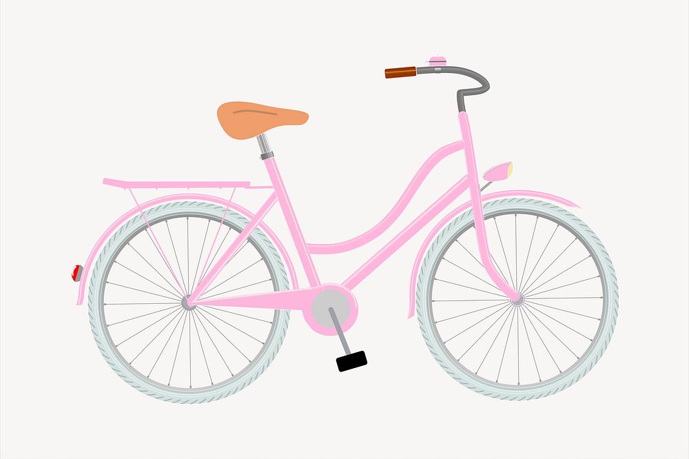 Pink bike clipart, transportation illustration psd. Free public domain CC0 image.