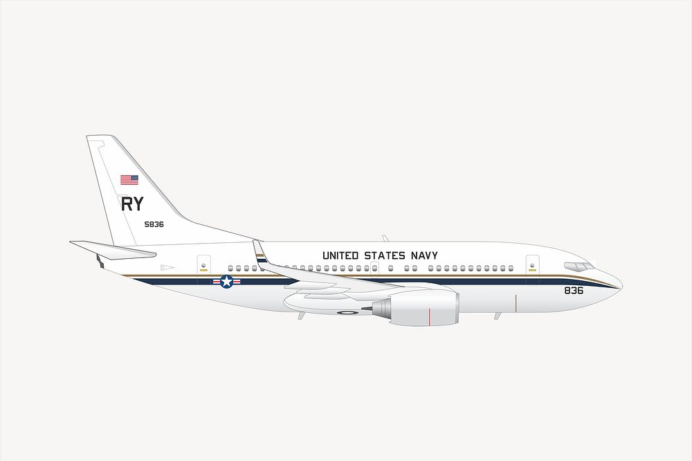 USA navy plane clipart, transportation illustration psd. Free public domain CC0 image.