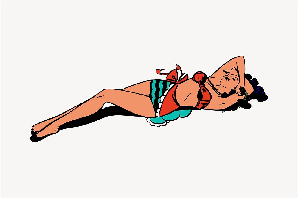 Woman clipart, cartoon character illustration psd. Free public domain CC0 image.