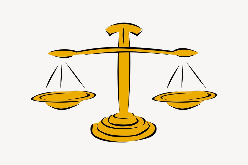 Justice scales clipart, object illustration vector. Free public domain CC0 image.