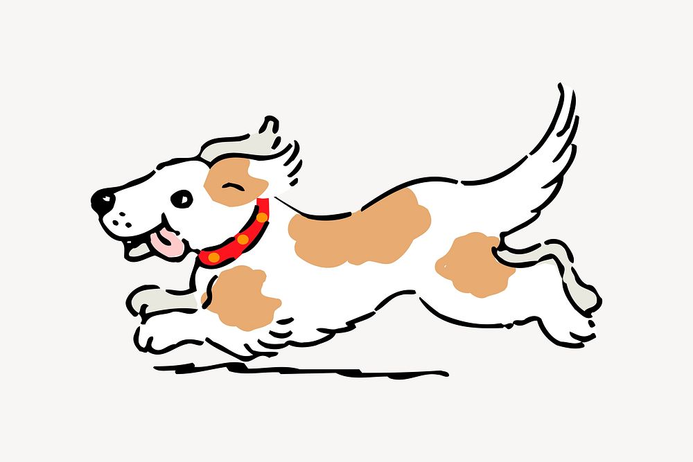 Running dog clipart, animal illustration vector. Free public domain CC0 image.