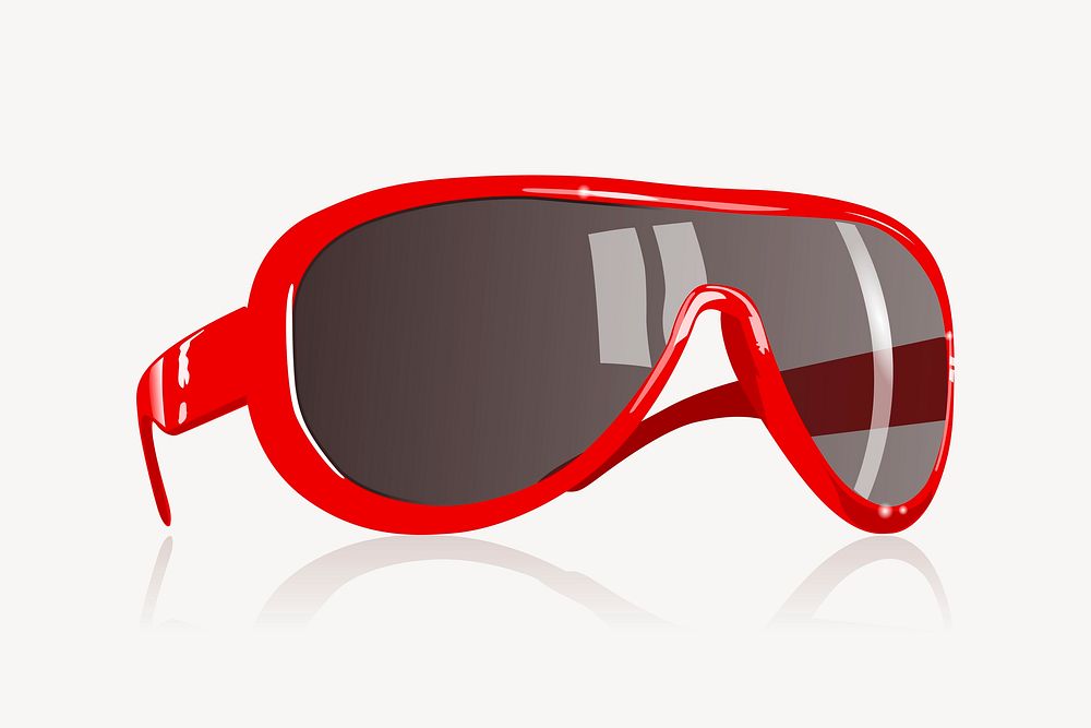 Red sunglasses illustration. Free public domain CC0 image.
