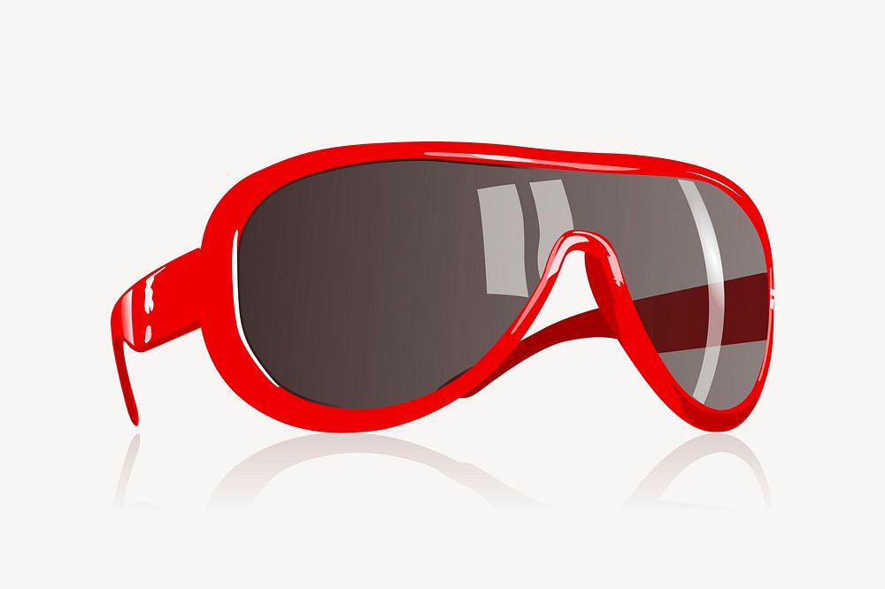 Red sunglasses clipart, object illustration psd. Free public domain CC0 image.