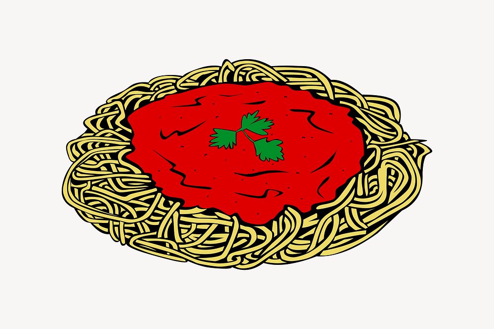 Spaghetti clipart, food illustration vector. Free public domain CC0 image. 
