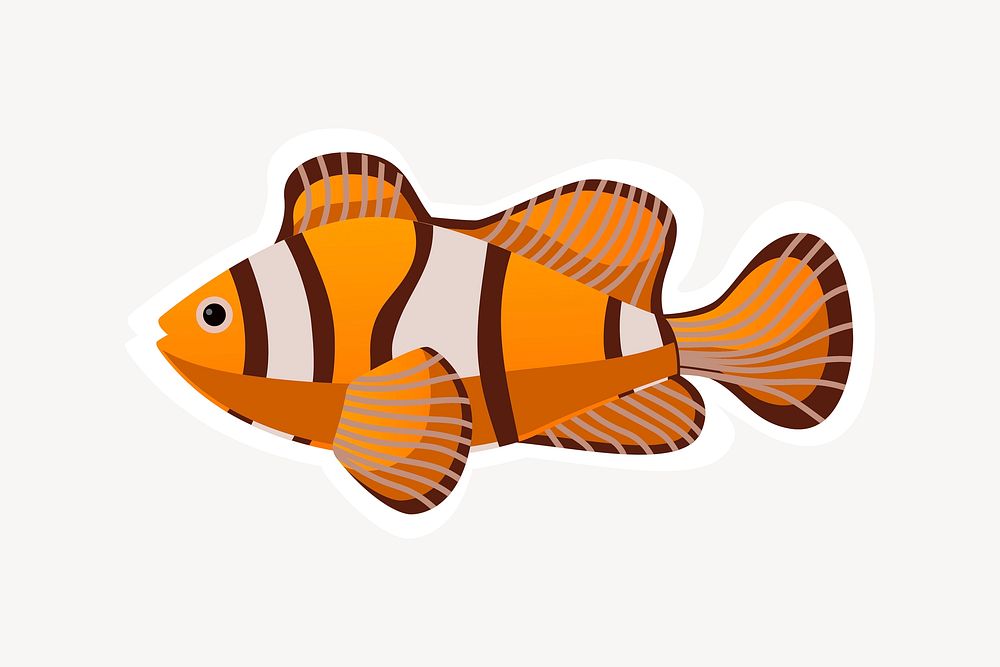 Clown fish clipart, animal illustration vector. Free public domain CC0 image.