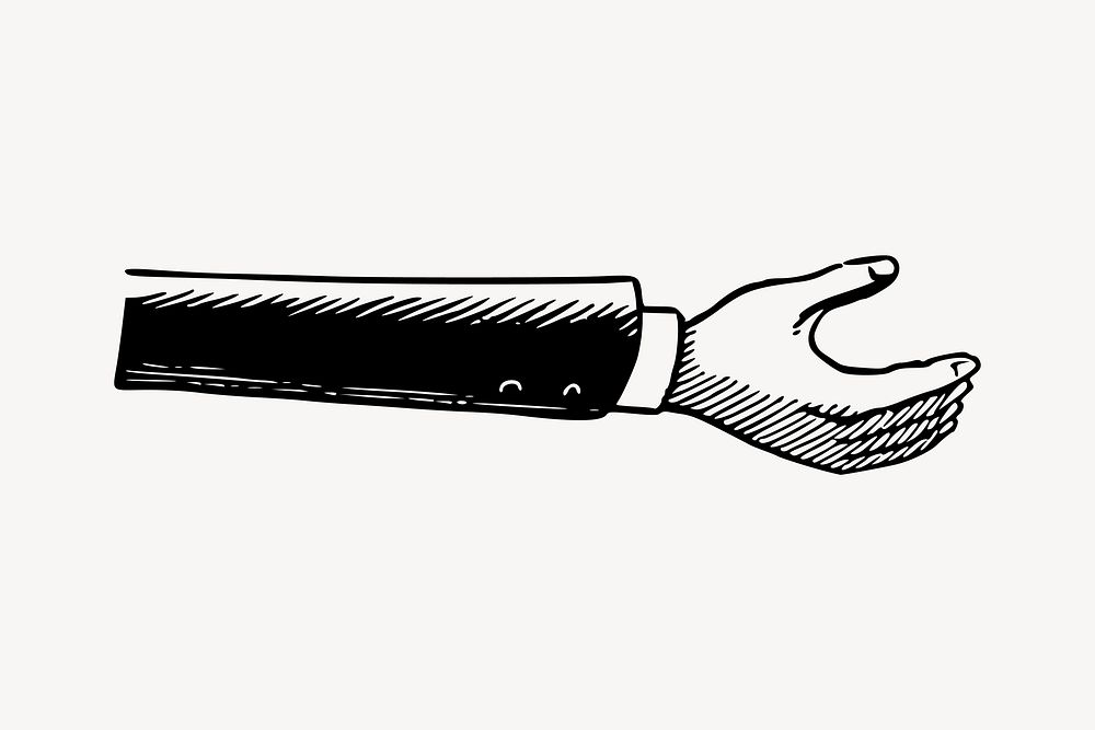 Helping hand illustration. Free public domain CC0 image.
