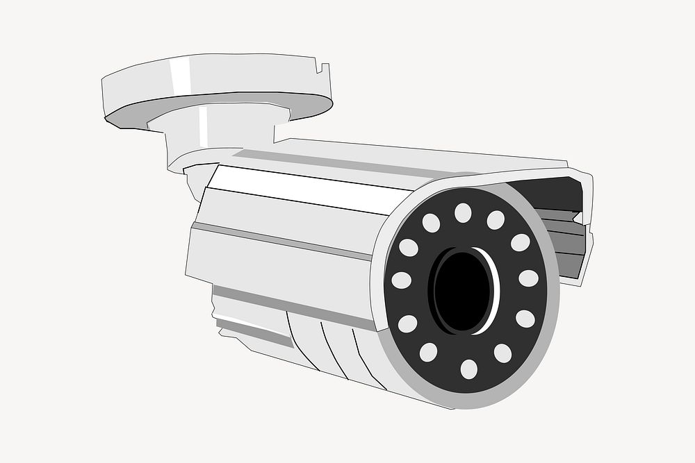 CCTV camera clipart, security technology illustration vector. Free public domain CC0 image.