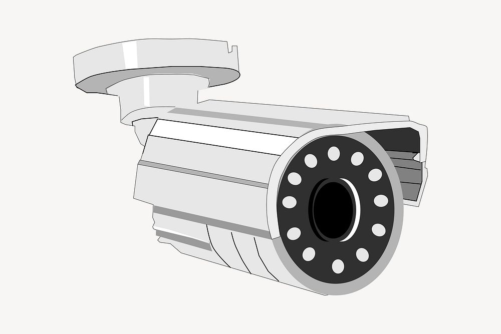 CCTV camera illustration. Free public domain CC0 image.