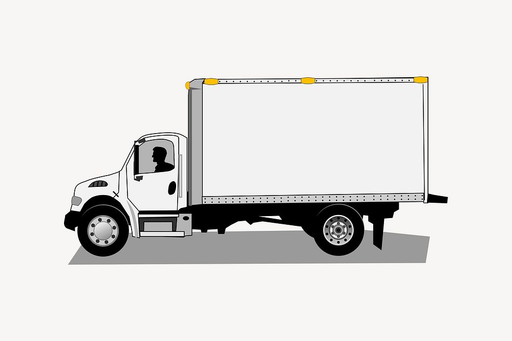 Truck clipart, logistics illustration psd. Free public domain CC0 image.