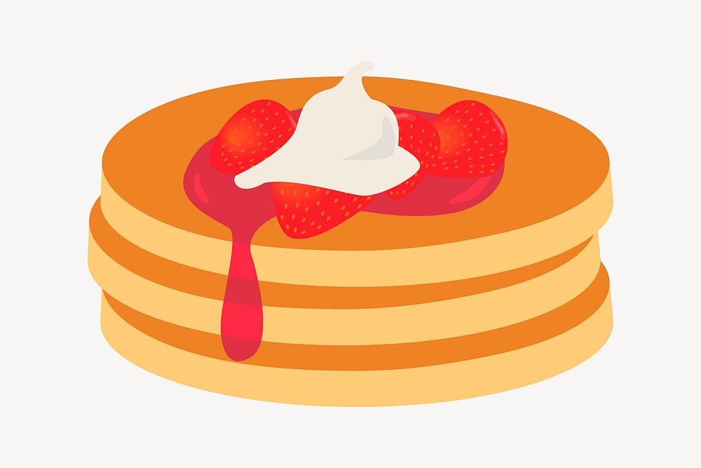 Pancake clipart, food illustration vector. Free public domain CC0 image.