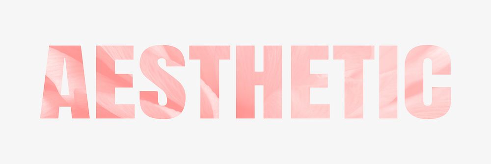 Aesthetic Word Typography, Pink Leaf 