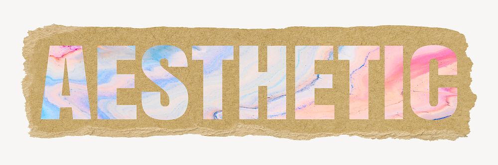 Aesthetic word, ripped paper graphic, | Free Photo - rawpixel