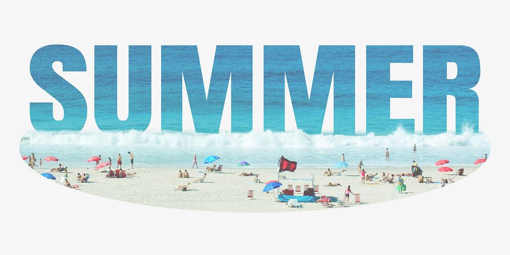 Summer word, beach design typography