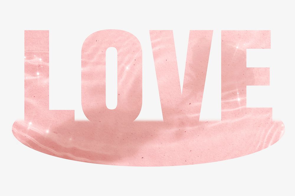 Love word,  pink design typography