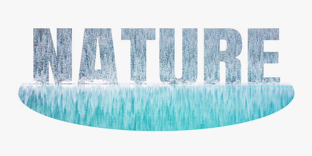 Nature word, winter design typography