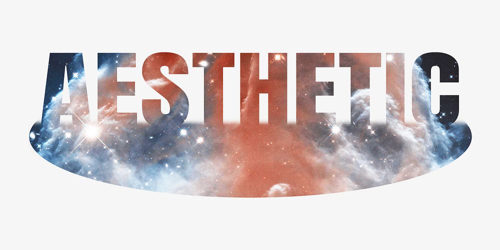 Aesthetic word, galaxy  design typography