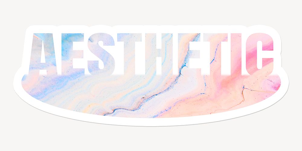 Aesthetic word, white border sticker | Free Photo - rawpixel