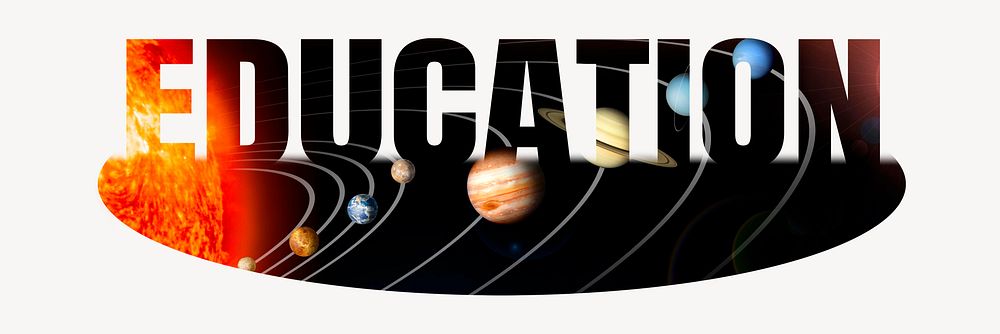Education word, astronomy design typography