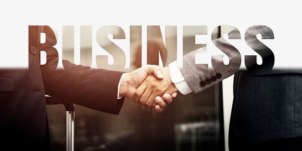Business word border, handshake design | Free Photo - rawpixel