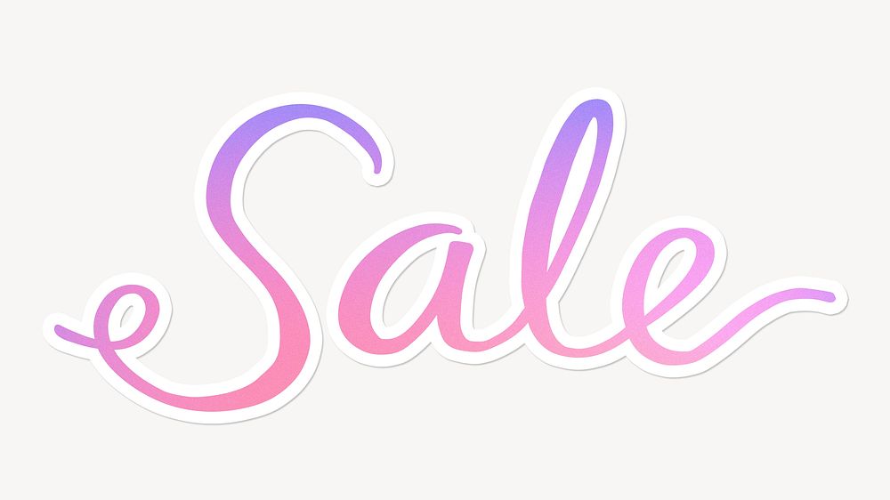 Sale word, pink aesthetic calligraphy with white border